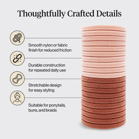 Kitsch Elastic Hair Ties Blush showing multiple ties