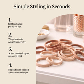 Kitsch Elastic Hair Ties Blush with a hairstyle demonstration