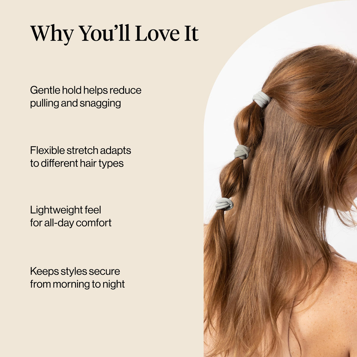Kitsch Elastic Hair Ties Eucalyptus in a hair styling scenario