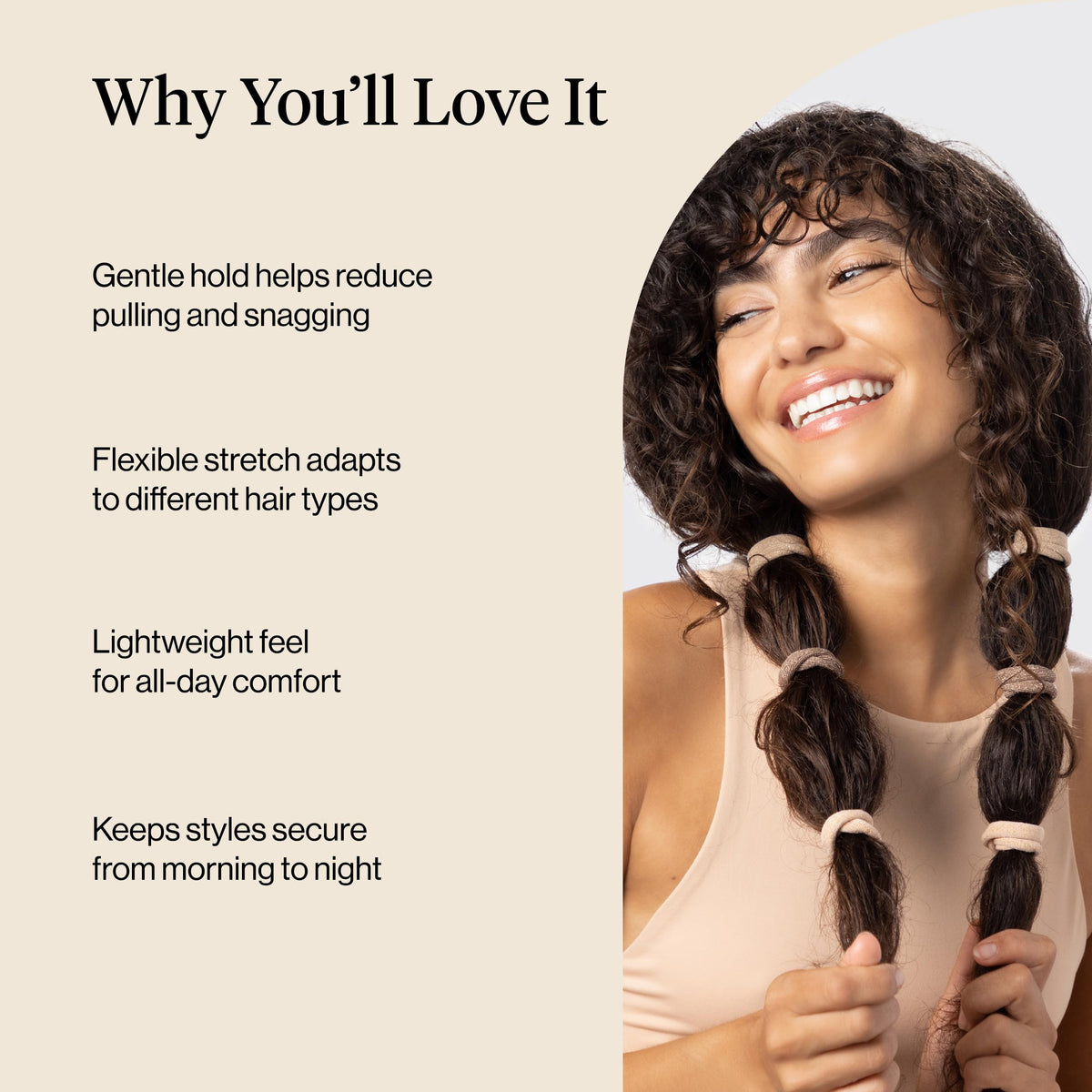 Kitsch Elastic Hair Ties in a hair styling scenario