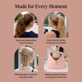 Kitsch Elastic Hair Ties in use for a ponytail