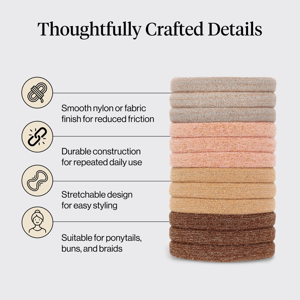 Kitsch Elastic Hair Ties packaging side view