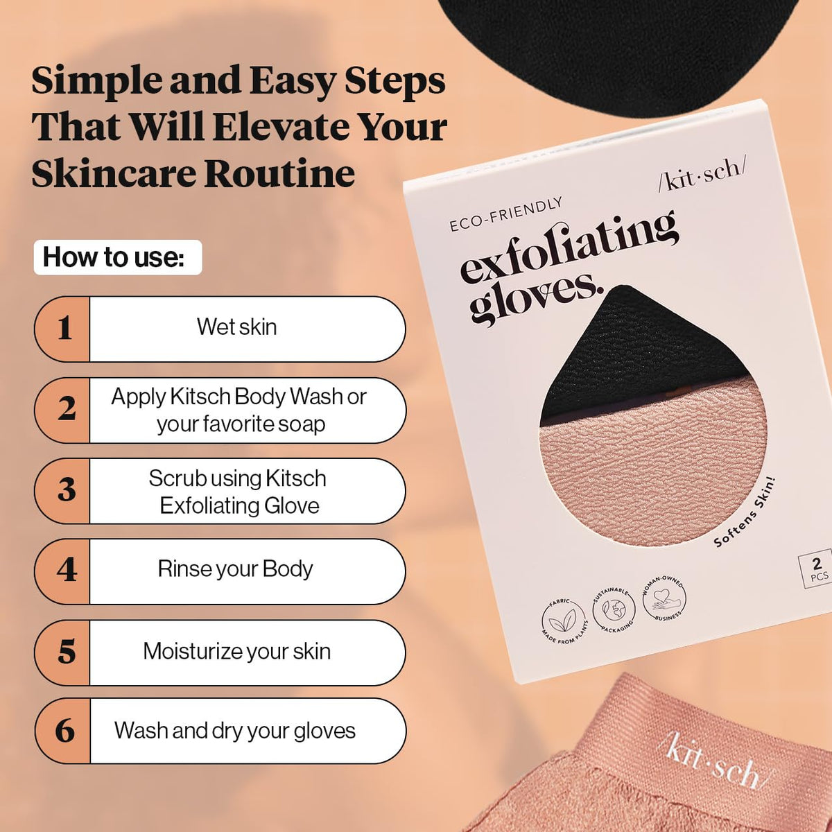 Kitsch Exfoliating Glove packaging front