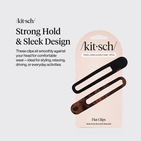 Kitsch Flat Hair Clips showing curved structure for thick hair