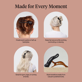 Kitsch Flat Hair Clips styled in a sleek ponytail