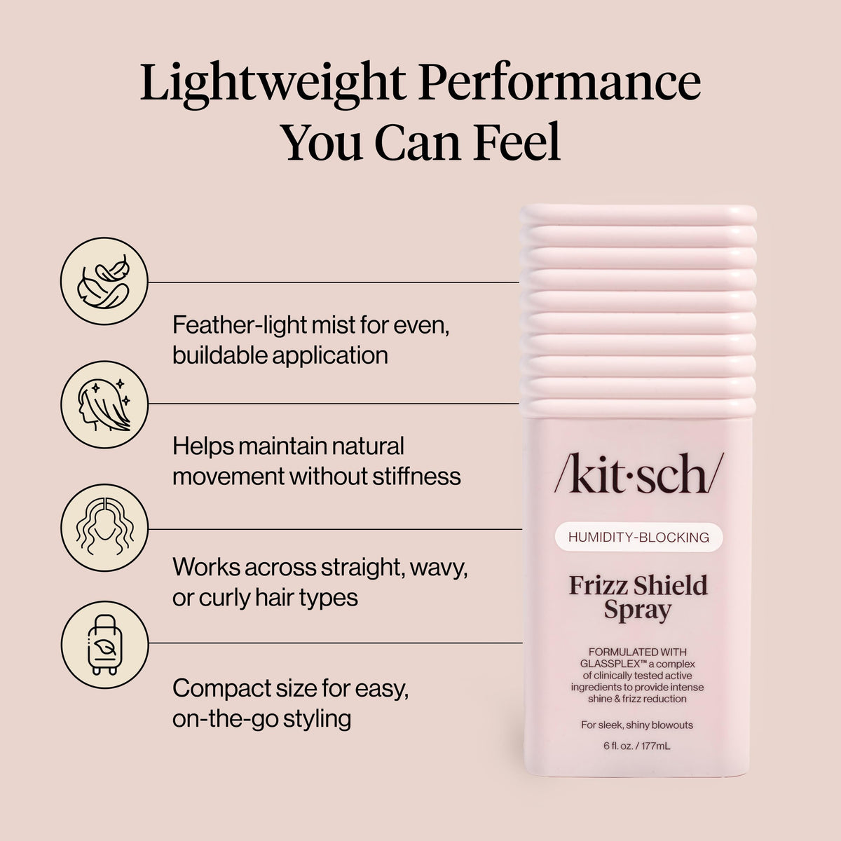 Kitsch Frizz Shield Hair Spray 6.3 oz side view