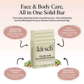Kitsch Glycolic Acid Face & Body Wash Bar in shower setting
