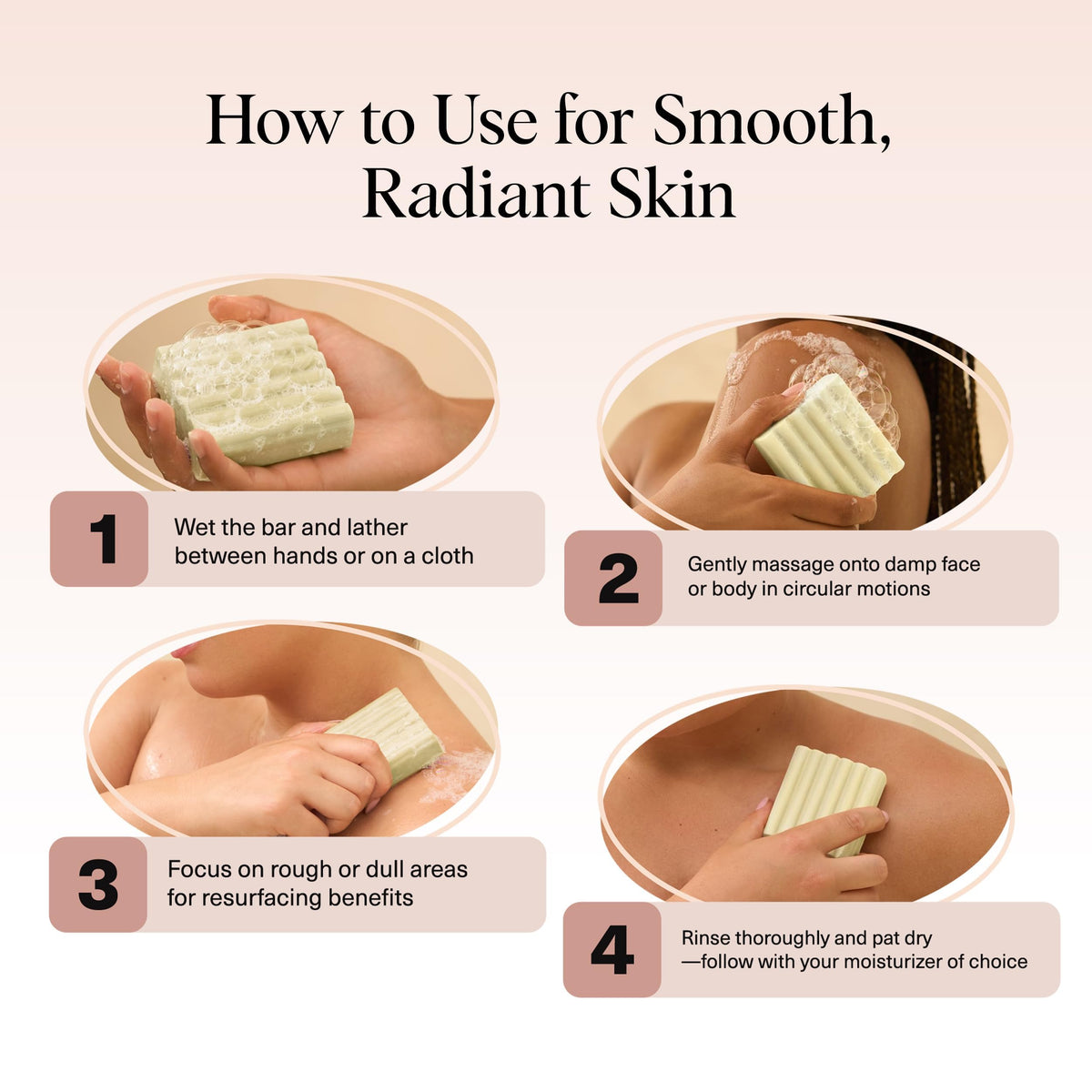 Kitsch Glycolic Acid Face & Body Wash Bar with cucumber and eucalyptus scent