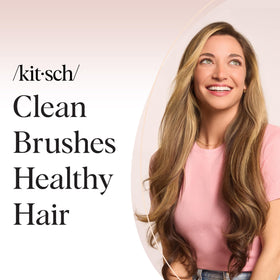 Kitsch Hair Brush Cleaner Tool beside other hair care products