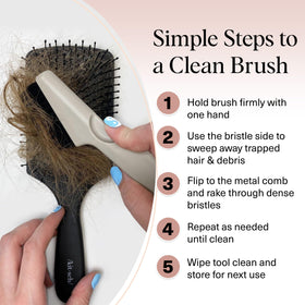 Kitsch Hair Brush Cleaner Tool in a travel bag
