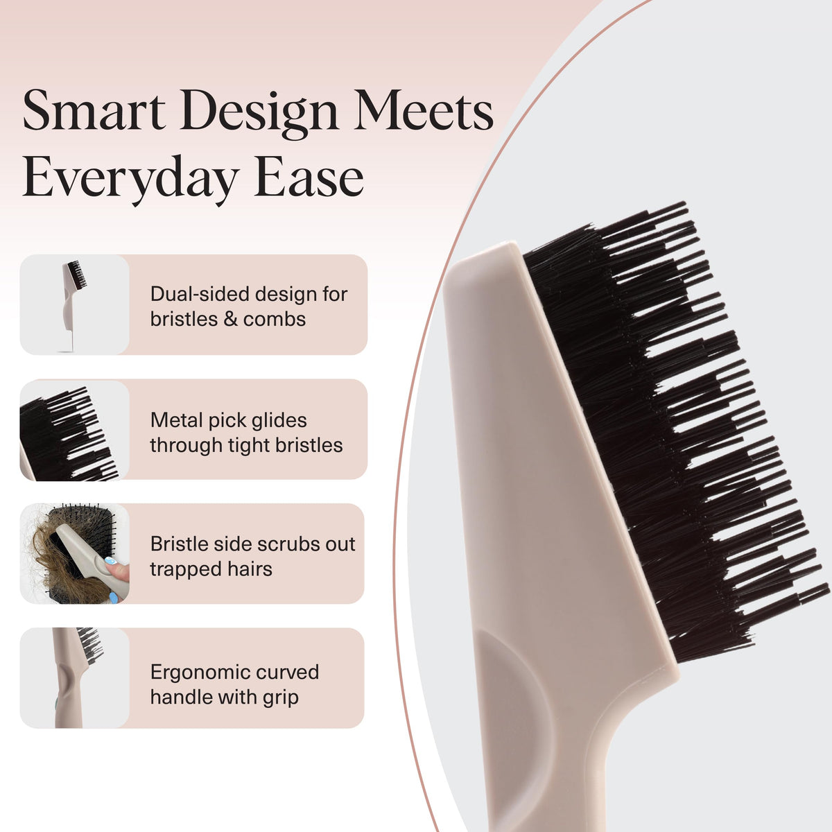 Kitsch Hair Brush Cleaner Tool on a bathroom counter