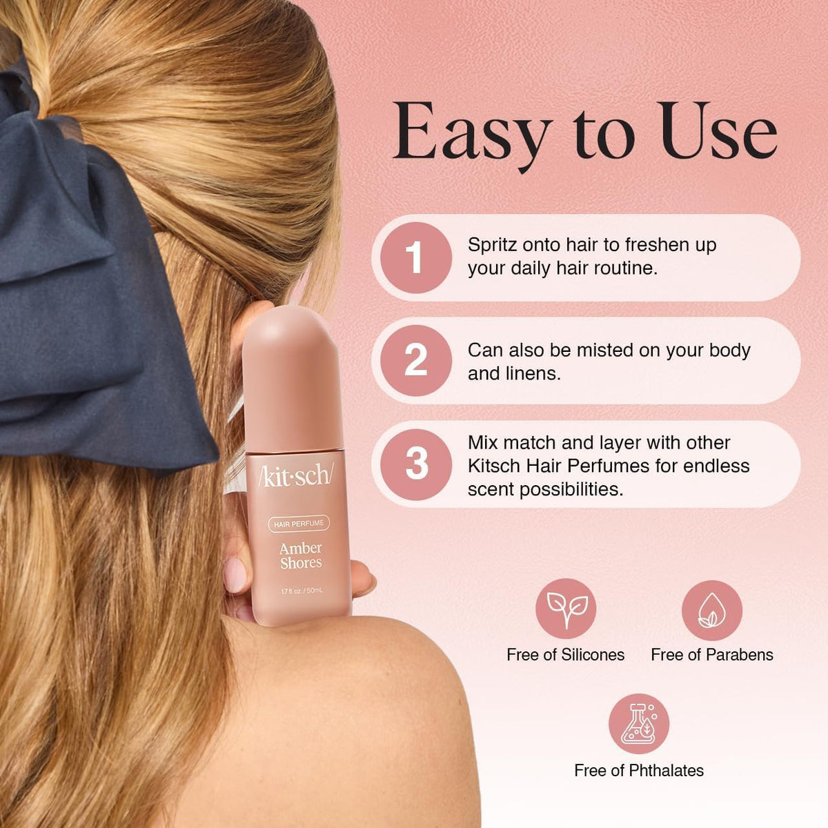 Kitsch Hair Perfume Amber Shores packaging details
