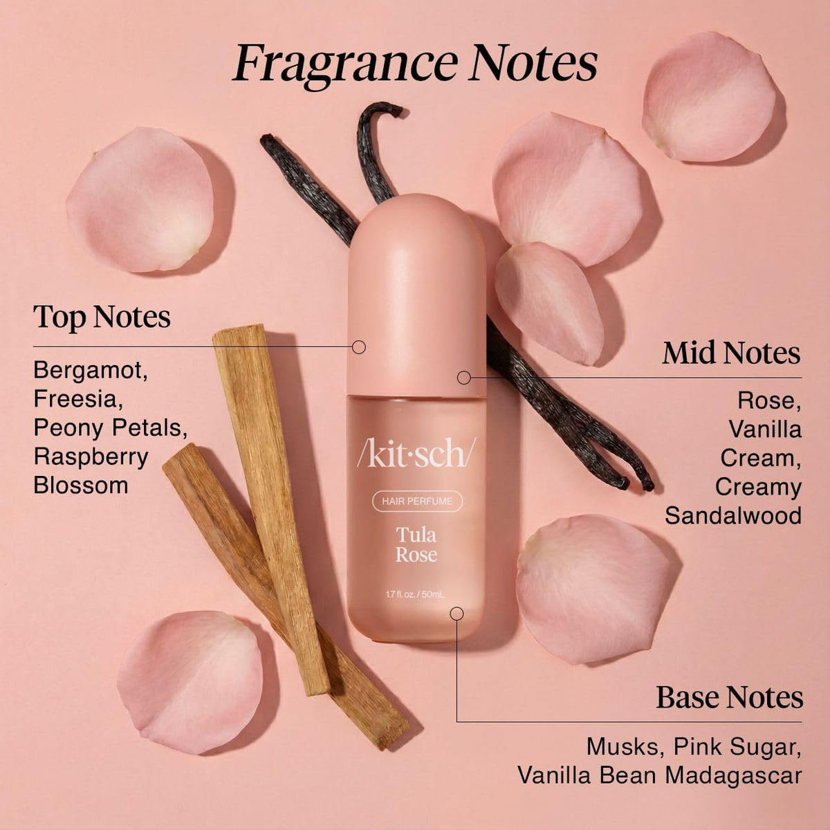 Kitsch Hair Perfume Tula Rose 50mL in a handbag