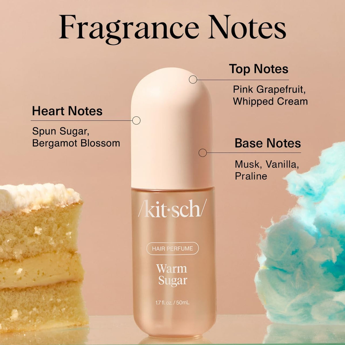 Kitsch Hair Perfume Warm Sugar 50mL on a vanity