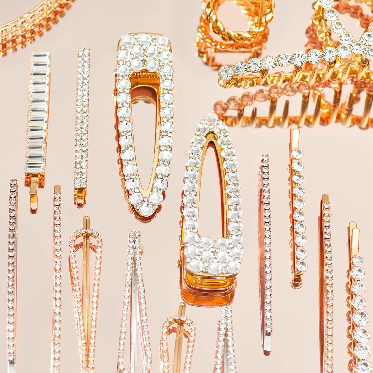 Kitsch hair pins in use with a stylish up-do