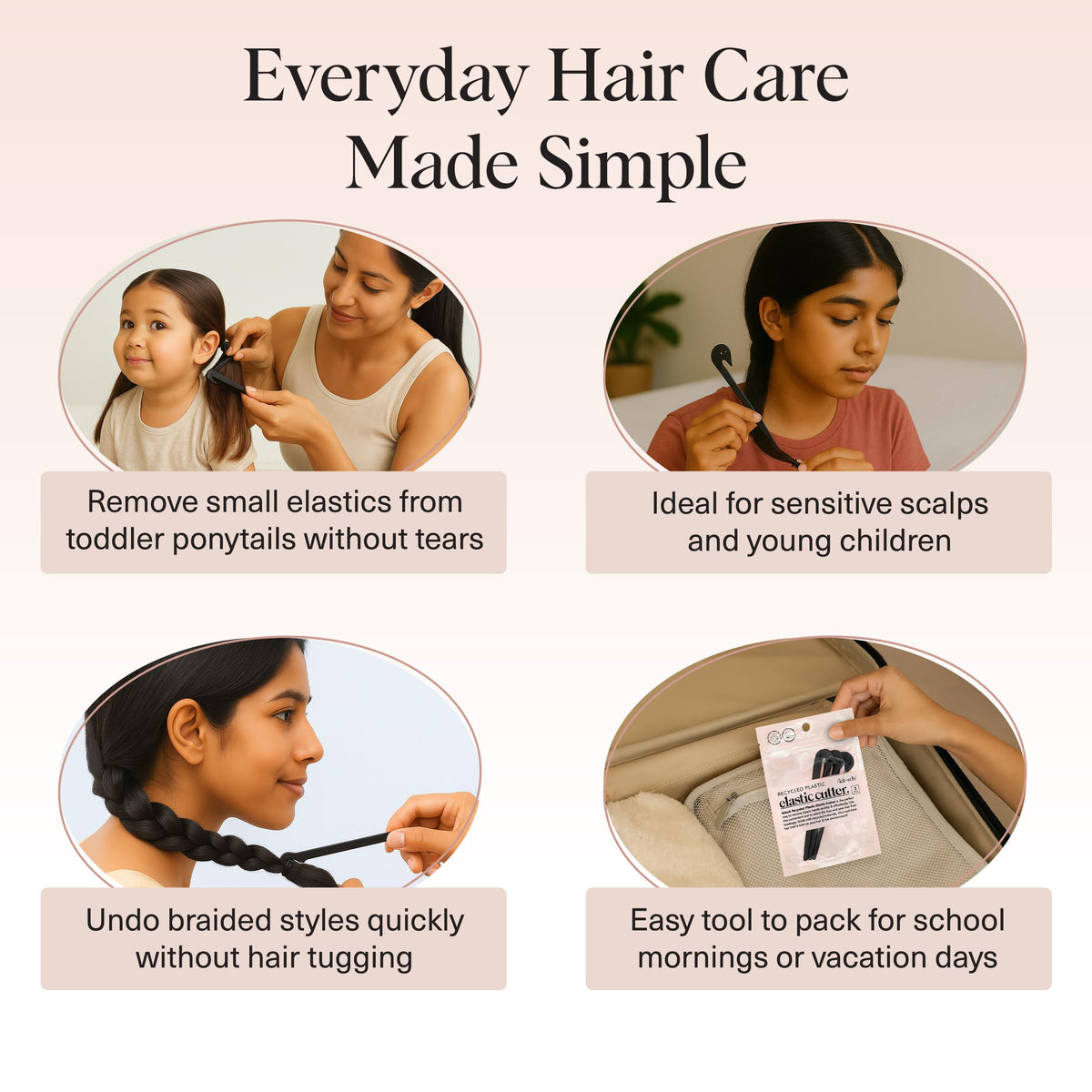 Kitsch Hair Tie Cutter Tool Set - Black, eco-friendly materials