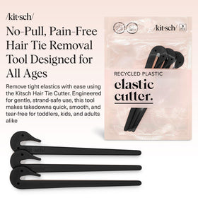 Kitsch Hair Tie Cutter Tool Set - Black, ergonomic handle close-up