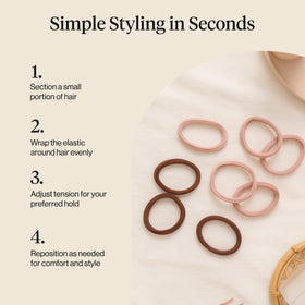 Kitsch hair ties in a casual hairstyle