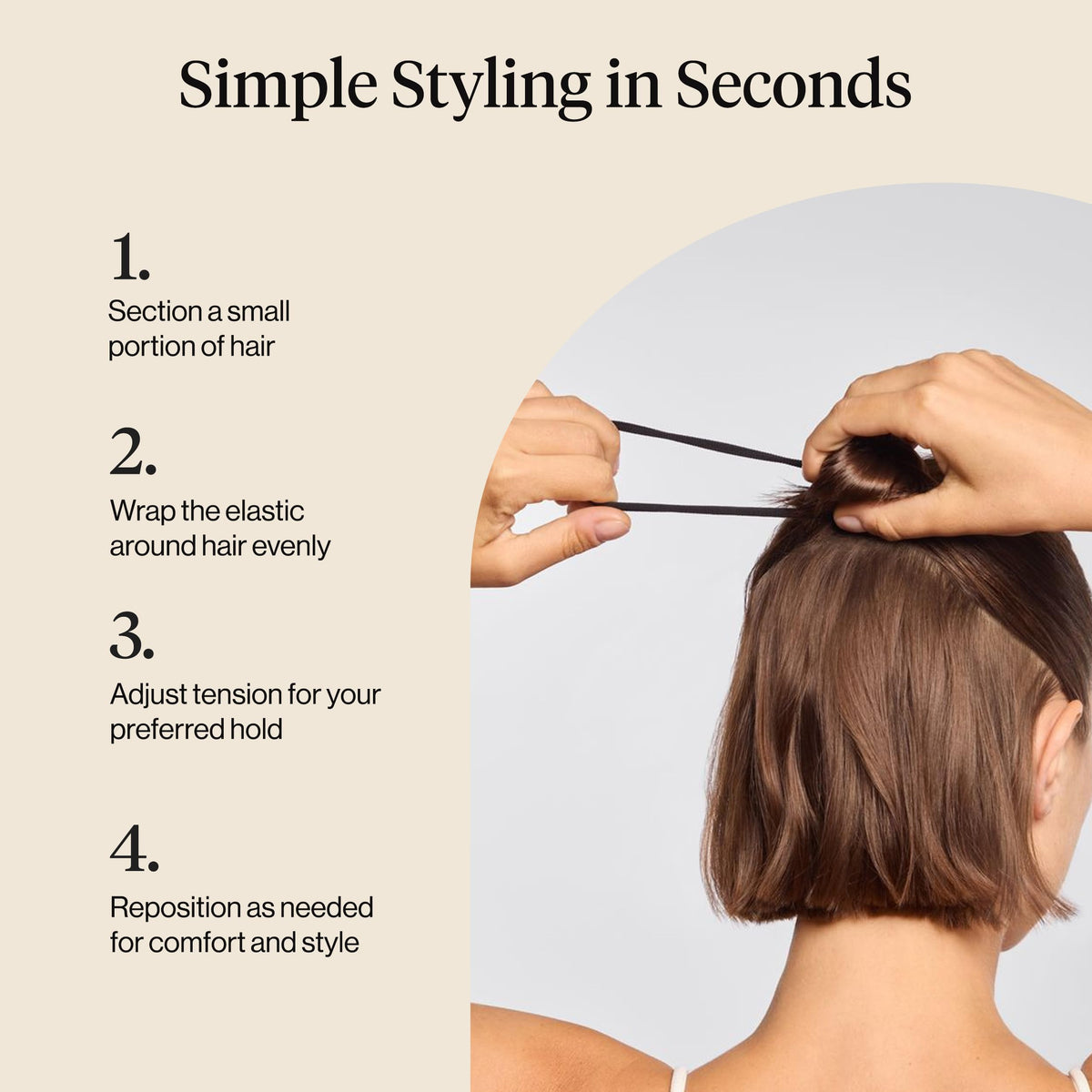 Kitsch hair ties in a purse for on-the-go styling