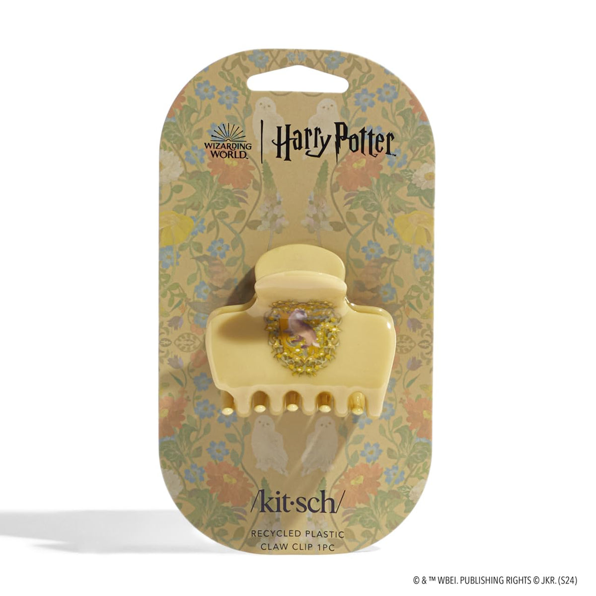 Kitsch Harry Potter Hufflepuff hair clip close-up of crest