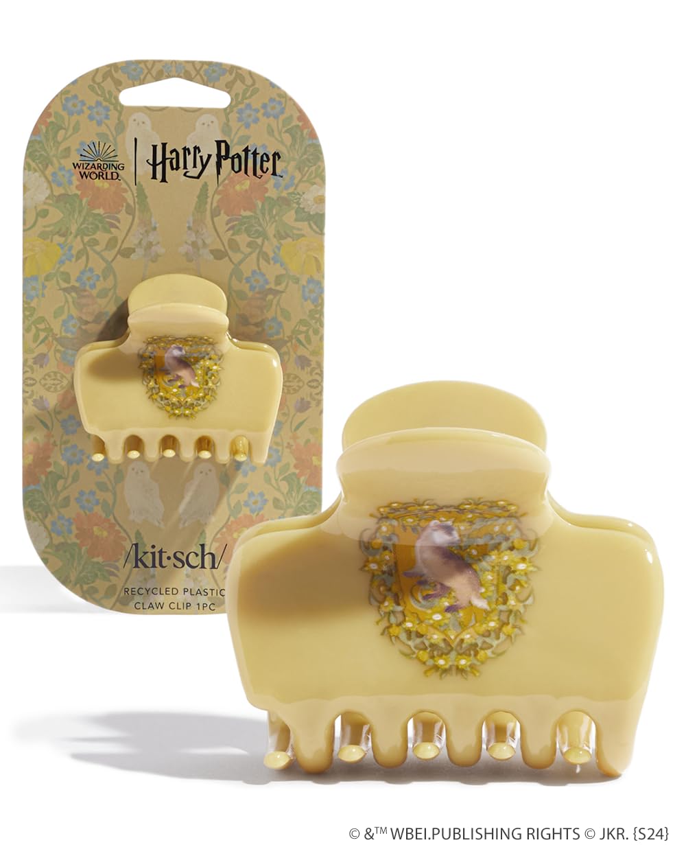 Kitsch Harry Potter Hufflepuff jumbo hair clip front view