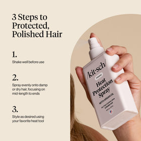 Kitsch Heat Protection Spray mist application demonstration