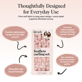 Kitsch heatless curlers in use on long hair