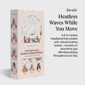 Kitsch heatless curling headband showing flexible fit and design