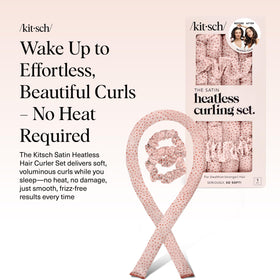 Kitsch heatless curling rod displayed with matching scrunchies