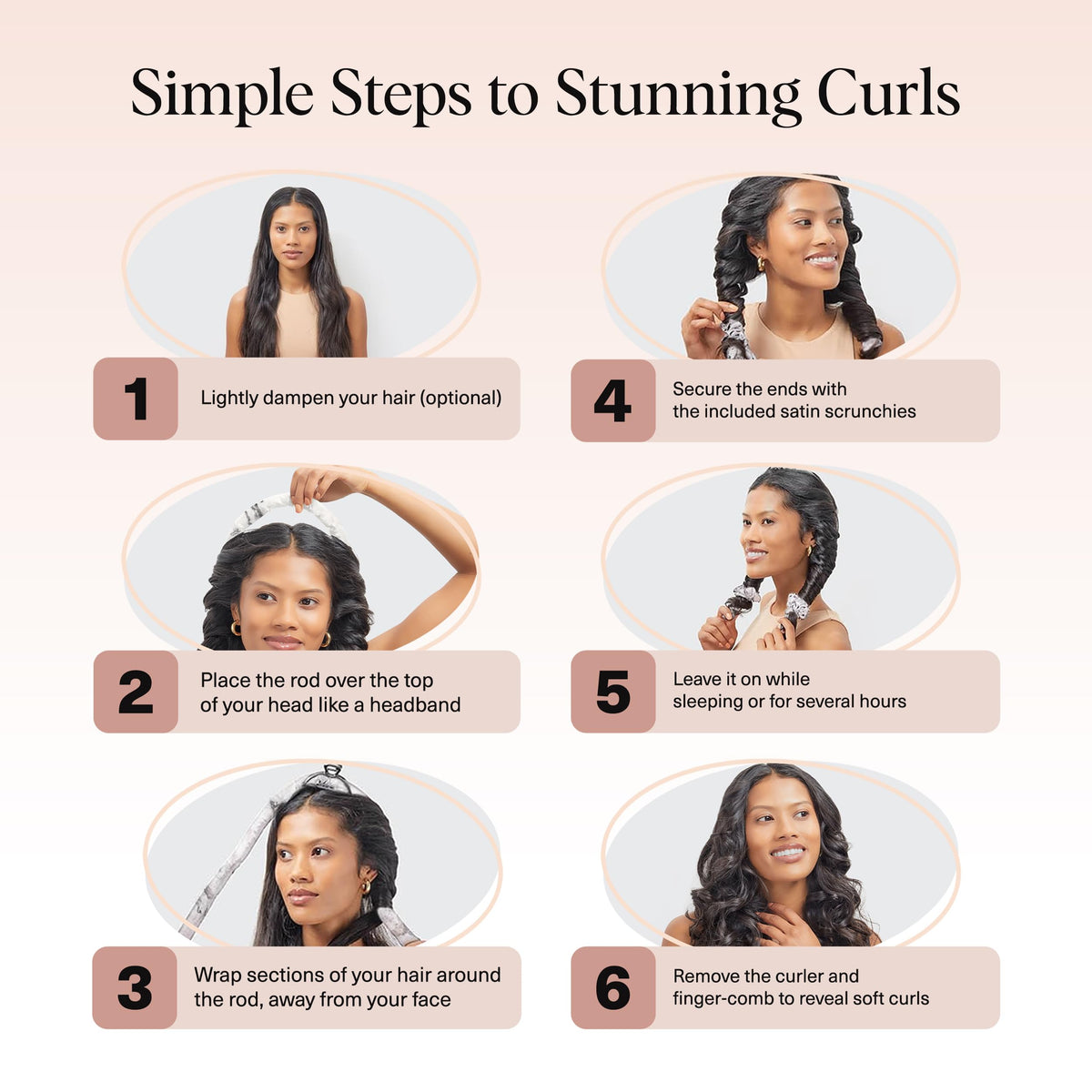 Kitsch heatless curling rod in use on long hair