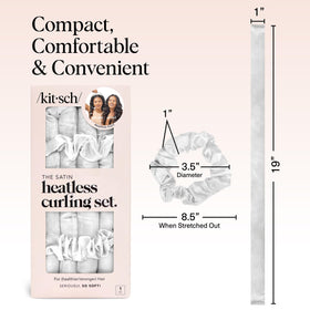 Kitsch heatless curls set with scrunchies on a vanity