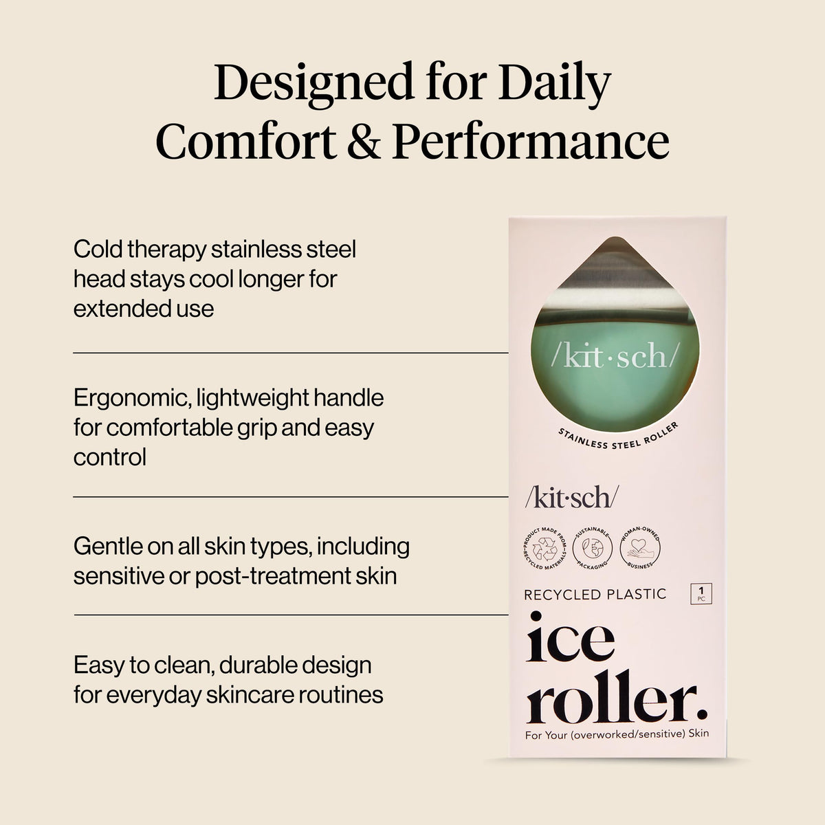 Kitsch Ice Roller for Face in packaging
