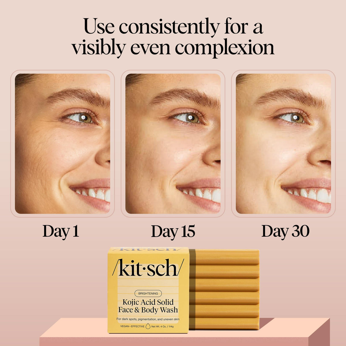 Kitsch Kojic Acid Soap Bar with Turmeric lather close-up