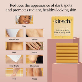 Kitsch Kojic Acid Soap Bar with Turmeric side view