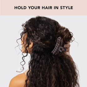 Kitsch Large Chain Link Hair Claw Clip in use with long hair