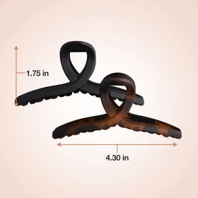 Kitsch Large Loop Hair Clips in black colour side view