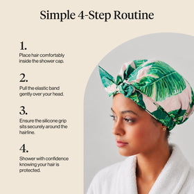 Kitsch Luxury Shower Cap in a lifestyle setting