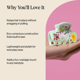 Kitsch Medium Cloud Hair Clip in packaging with Lisa Frank branding