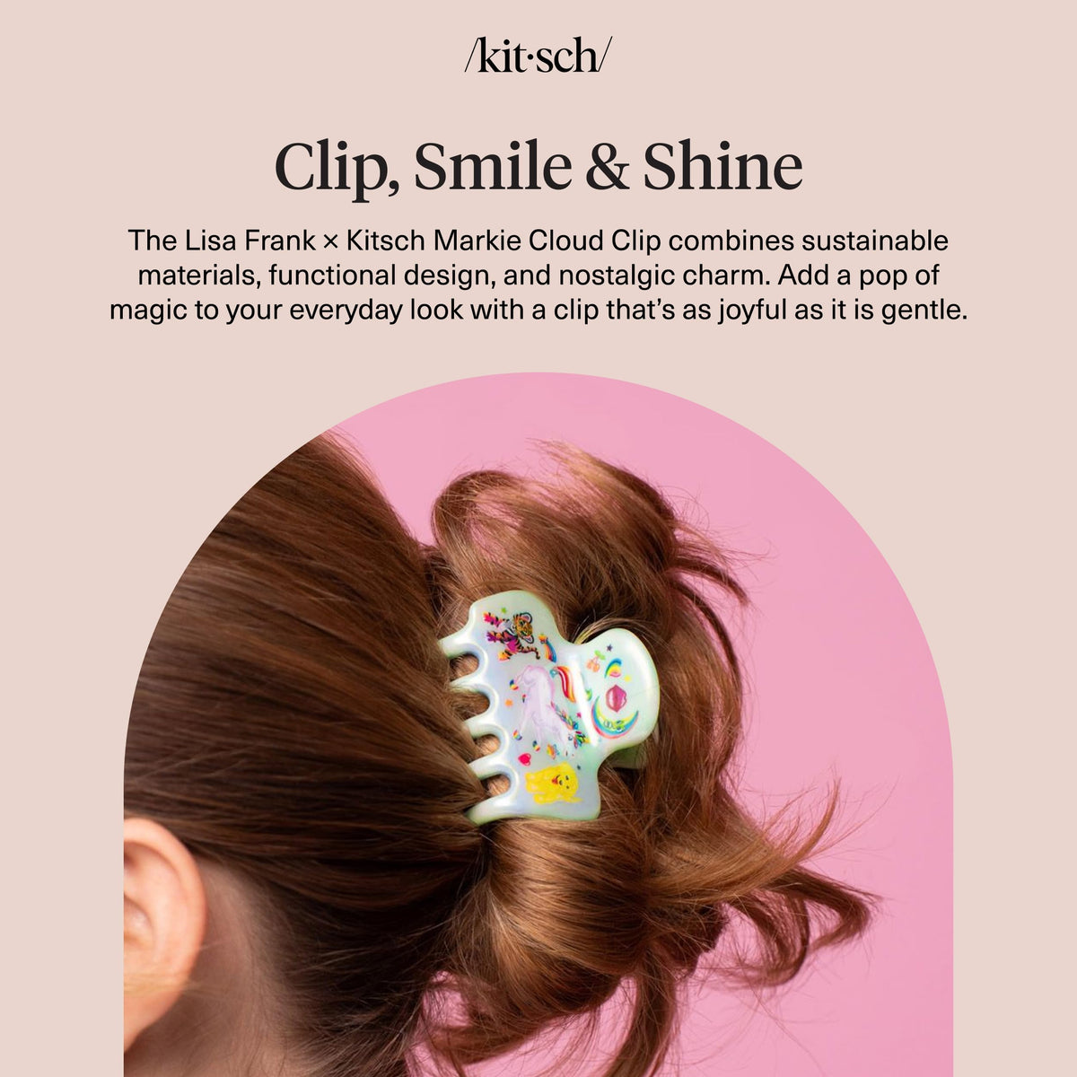 Kitsch Medium Cloud Hair Clip in use during a casual outing