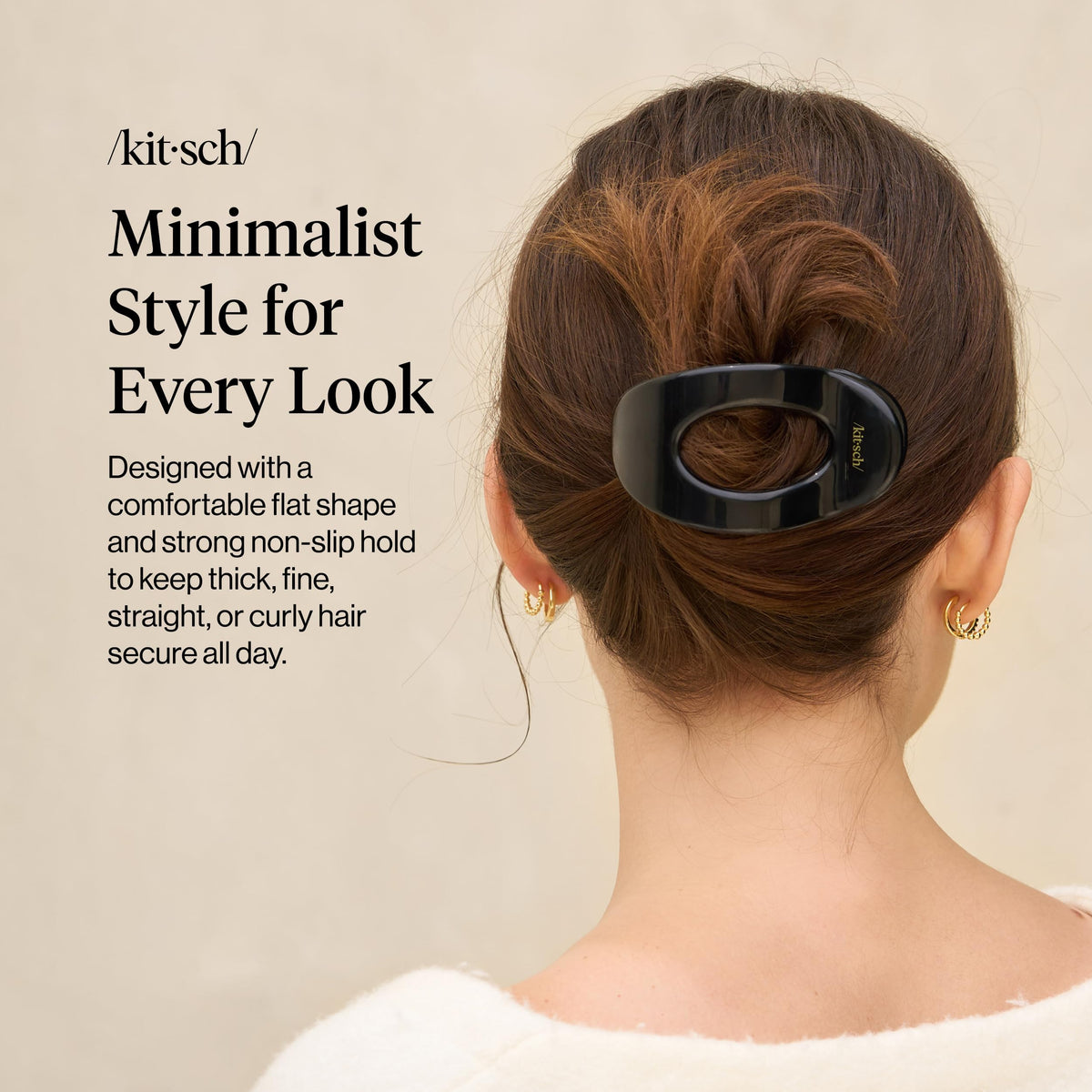Kitsch Medium Flat Claw Clip black side view