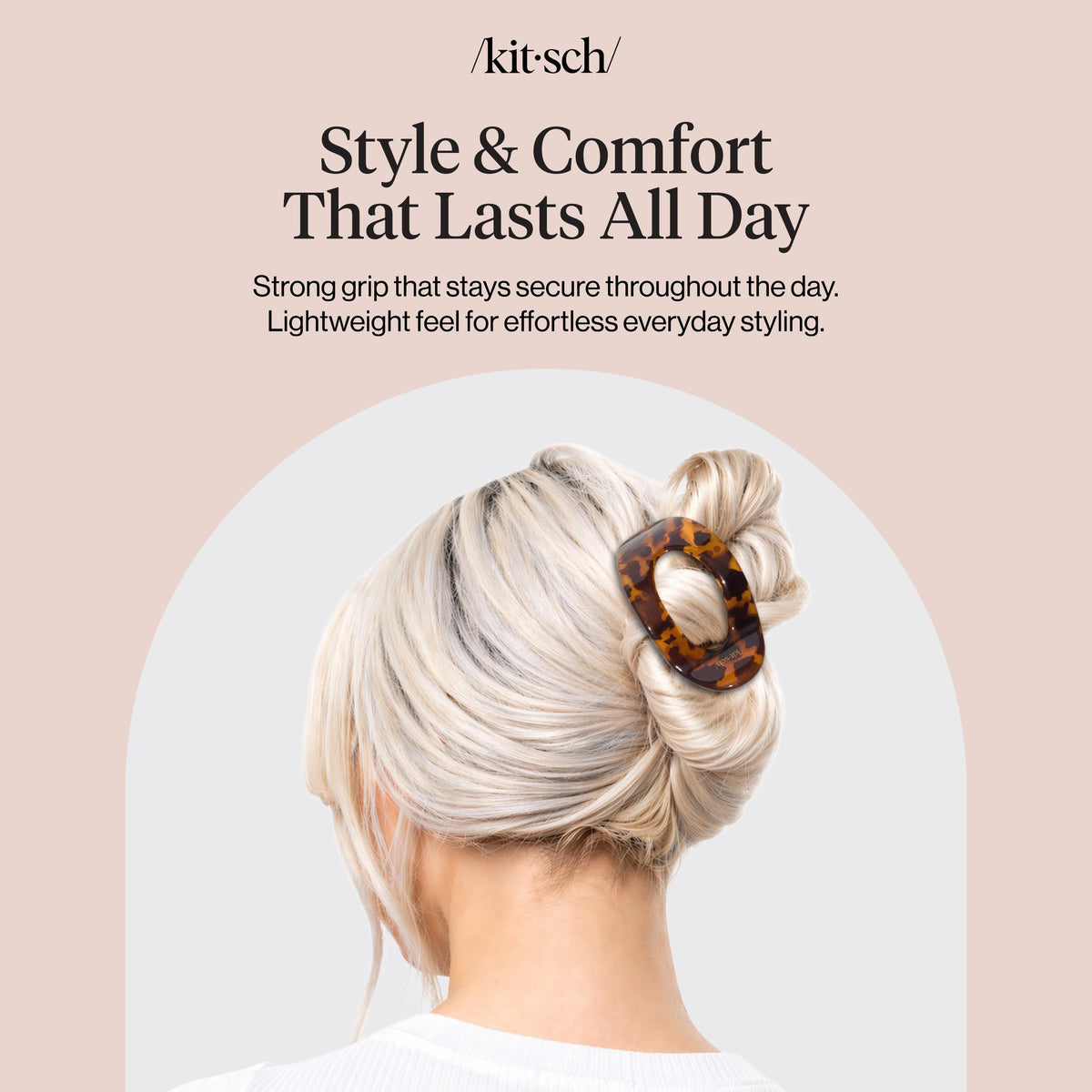 Kitsch Medium Flat Claw Clip in a lifestyle setting