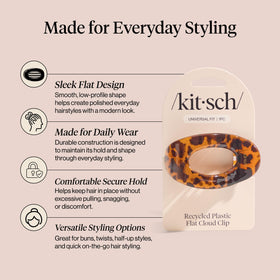 Kitsch Medium Flat Claw Clip in use securing hair in an updo