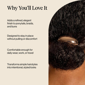 Kitsch Medium Gold Hair Cuff in lifestyle setting with hair styled