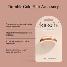 Kitsch Medium Gold Hair Cuff with integrated elastic detail