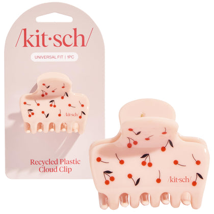 Kitsch Medium Hair Clip Cherry Print front view