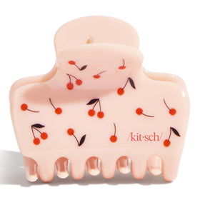 Kitsch Medium Hair Clip Cherry Print lifestyle scene outdoors