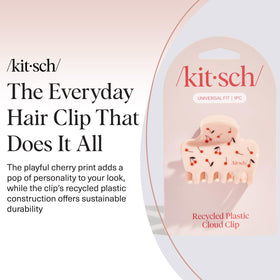 Kitsch Medium Hair Clip Cherry Print side view