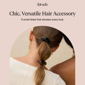 Kitsch Medium Hair Cuffs black and tort side view
