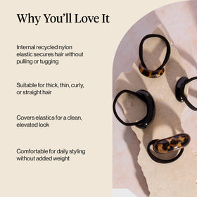 Kitsch Medium Hair Cuffs worn in a ponytail