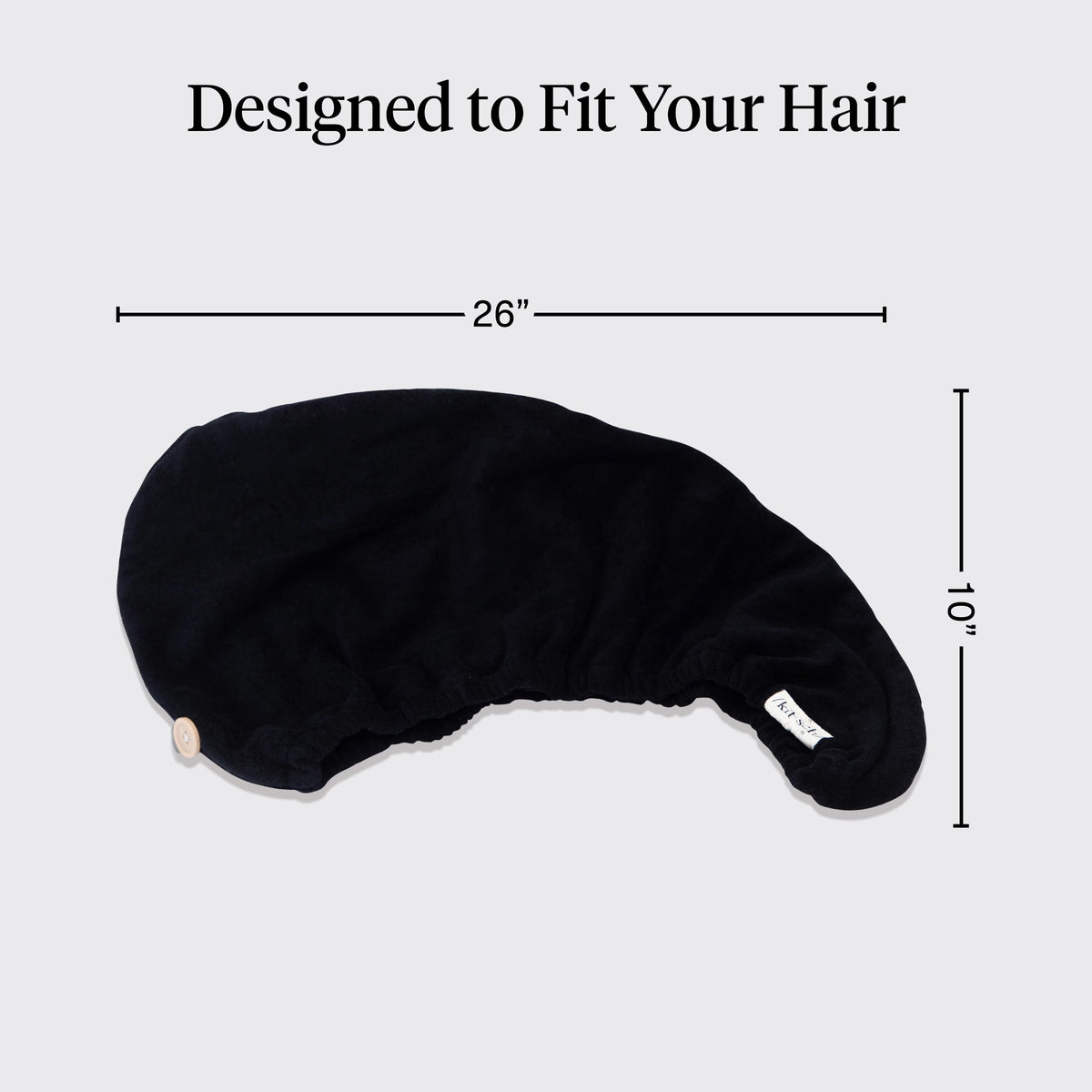 Kitsch Microfiber Hair Towel Wrap black in bathroom setting